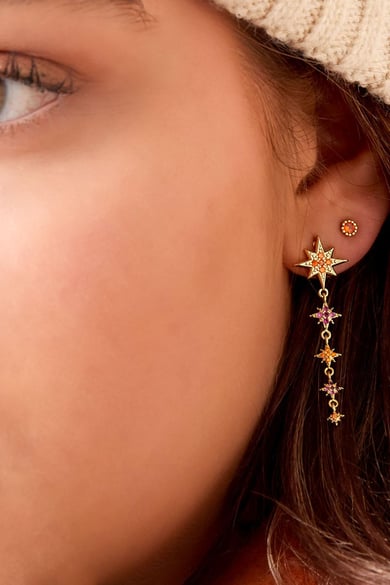 Ear Studs Zircon - Sparkle Collection Gold Color Copper h5 Picture3